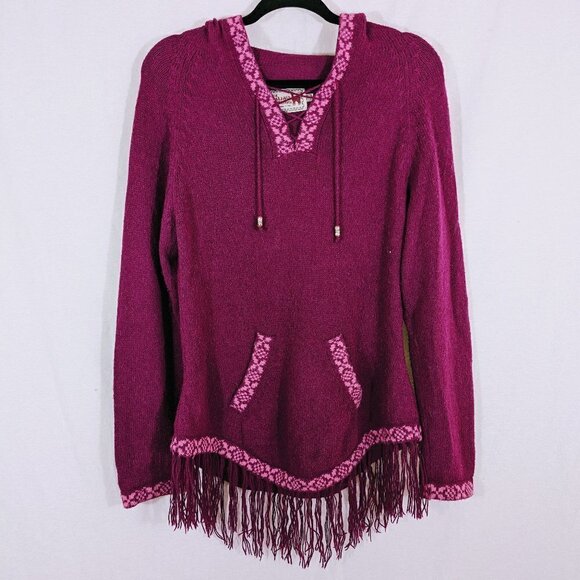 The Alpaca Connection Purple Hoodie with Tassels Size L - Picture 1 of 4